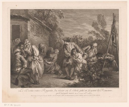 Ragotin Fleeing into a Rosebush