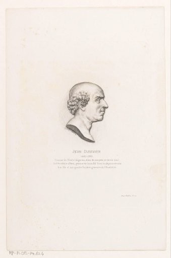 Portrait bust of Jean Duvivier in profile