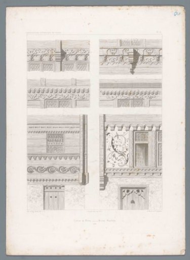 Six details of architectural decorations of a house in the canton of Bern