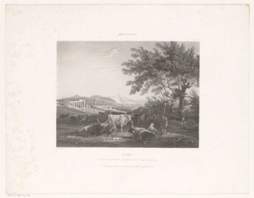 View of the Aqua Claudia in Rome with Cattle Herders