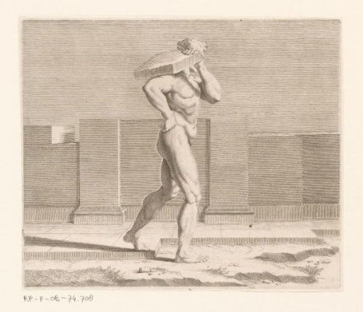 Naked Man with a Tile on His Shoulder