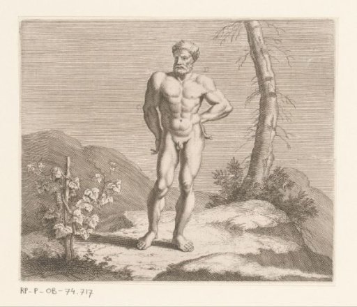 Naked Man by a Vine and Tree