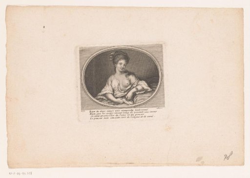 Woman with a bare breast