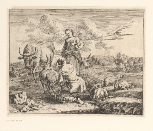 Two Shepherdesses with Cattle