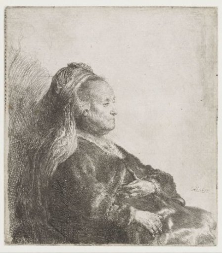 The artist's mother seated, in an oriental headdress: half length