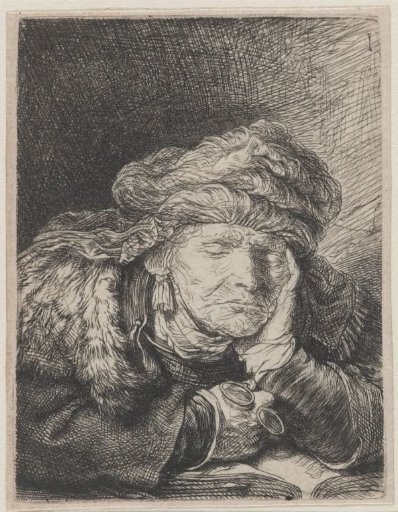 Old woman sleeping