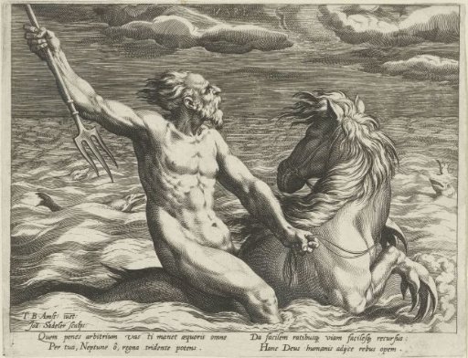 Water personified by the god Neptune