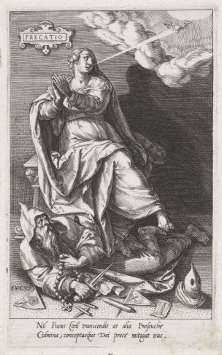 Prayer (Precatio) overcomes Hypocrisy (Fucus)