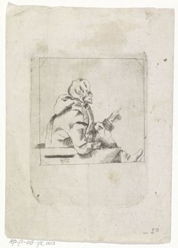 Seated Figure Pointing to the Right