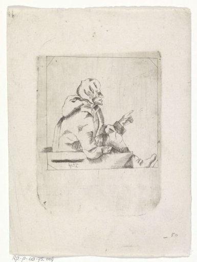 Seated Figure Pointing to the Right