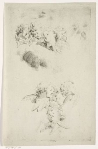 Two groups of cherubs