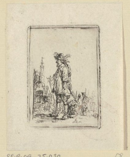 Standing soldier to the left