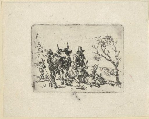 Two shepherds with their cattle