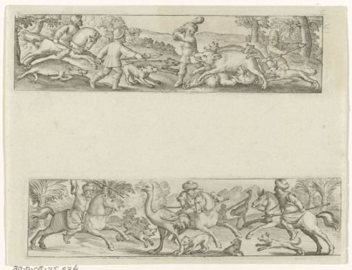 Landscape with a boar hunt / Landscape with an ostrich hunt