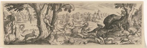 Landscape with a fox hunt