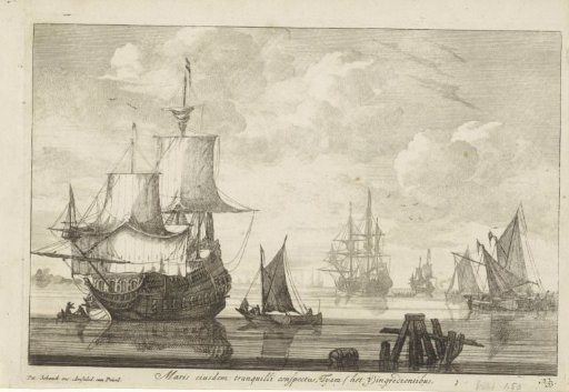 Sailing ships in the lee