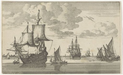 Sailing ships in the lee