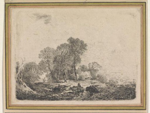 Landscape with cattle herder