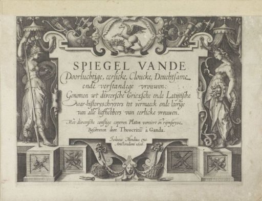 Ornamental title page with Minerva and Ceres
