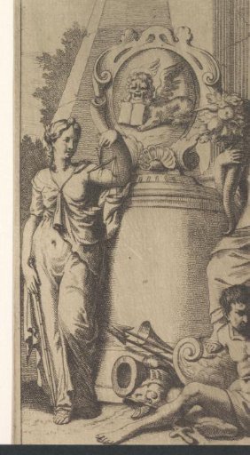 Vignette with Apollo and a Female Allegorical Figure