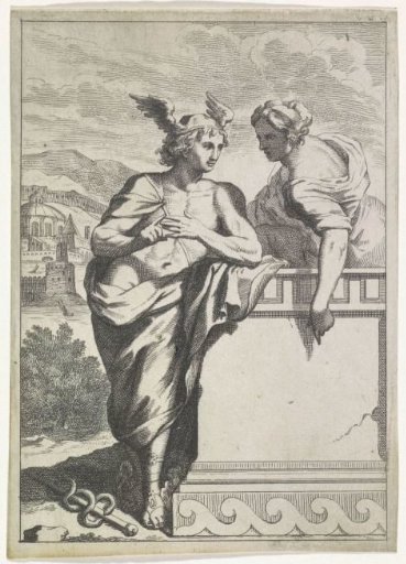 Mercury with a Woman at a Pedestal
