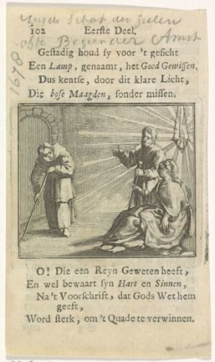 Man and woman by an oil lamp