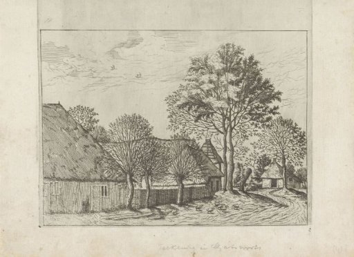 Farmhouses along a road