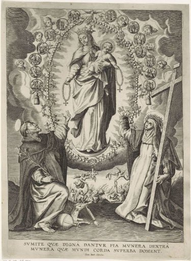 Mary of the Rosary with Saint Dominic and Saint Catherine of Siena