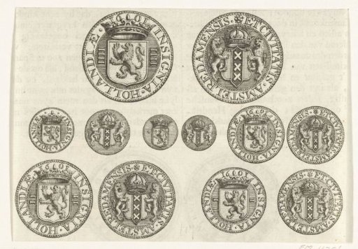 Sheet with various coins of the Dutch East India Company, 1601-1602