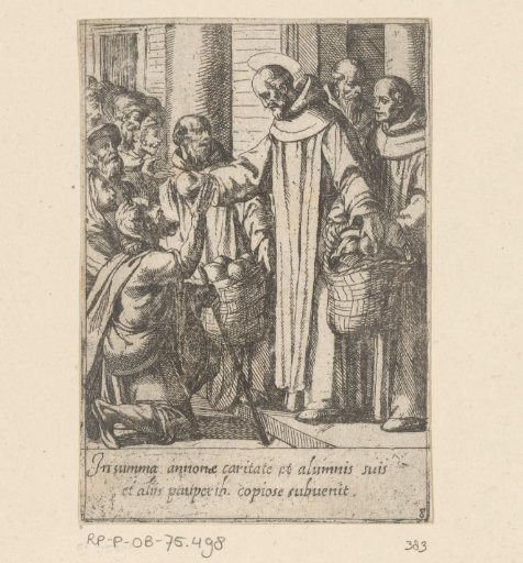 Saint Philip distributes bread found on the monastery steps