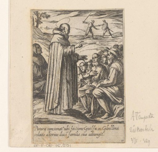 Saint Philip establishes peace between the Guelphs and Ghibellines