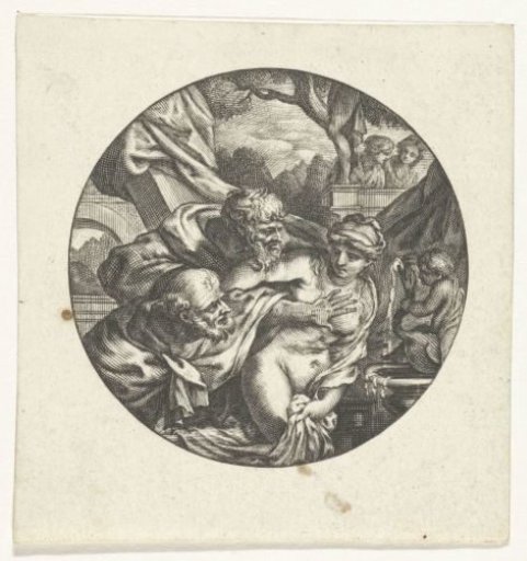 Clock case with Susanna and the Elders