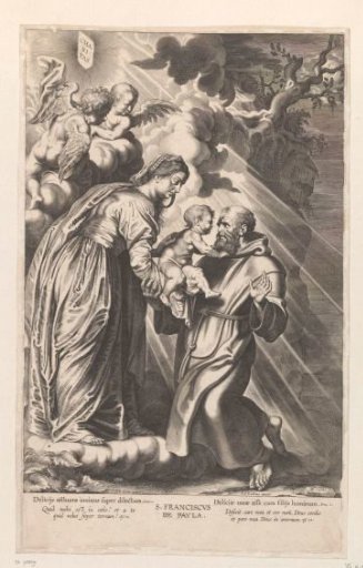 Mary handing the Christ Child to St. Francis of Paola