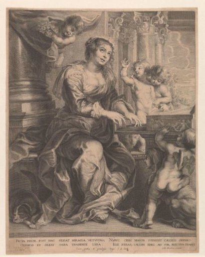 Saint Cecilia Playing the Organ
