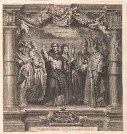Church Fathers Ambrose, Jerome, Augustine and Gregory the Great and Saint Clare
