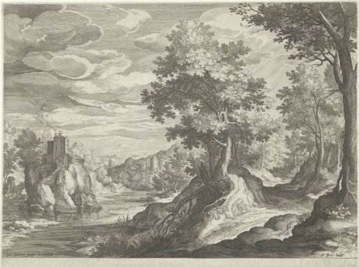 River landscape with a castle
