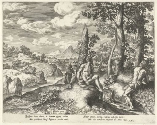 River landscape with the emblem on sloth
