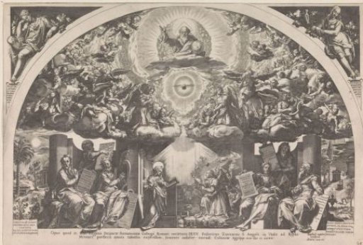 The Annunciation with the Six Prophets and a Choir of Angels
