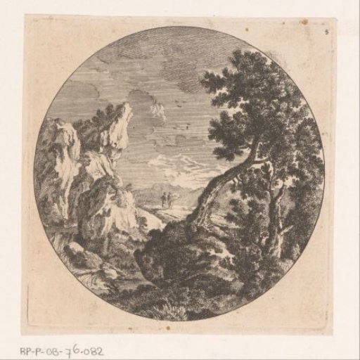 Landscape with Rocks and Two Walkers