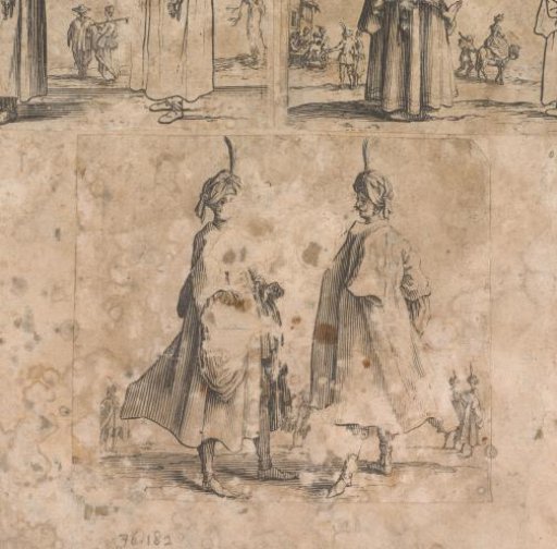 Two men in cloaks with turbans on their heads