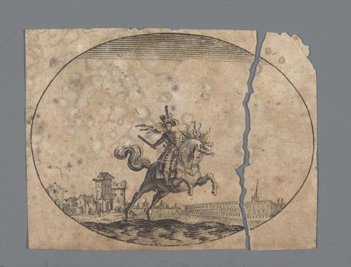 Rider on a rearing horse