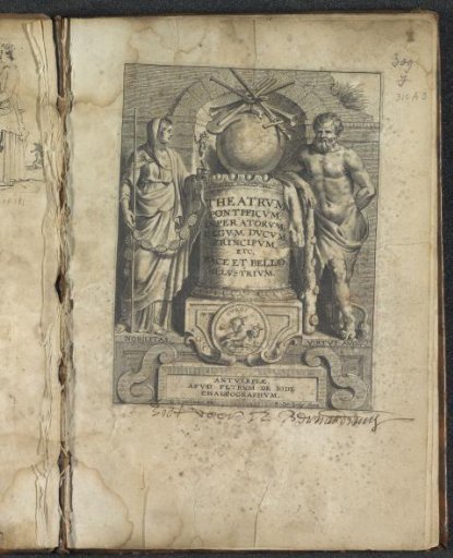 Title print with Hercules and the personification of History