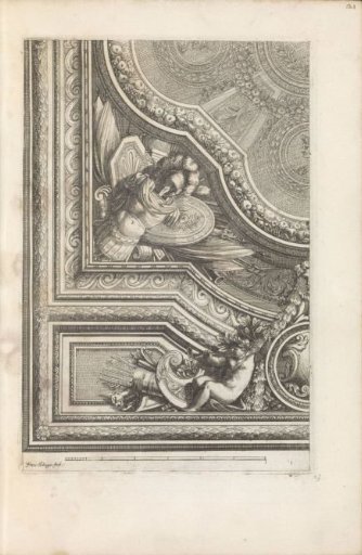 Quarter ceiling with armorial trophies