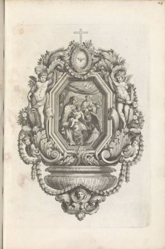 Holy Water font with the Holy Family