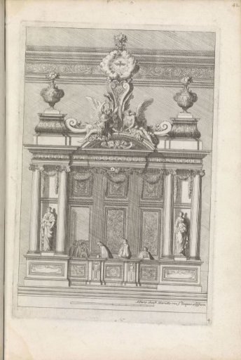 Choir stall with Ionic columns on either side