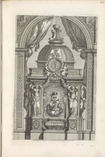 Tabernakel met een schilderij van Maria met Kind