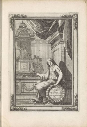 Woman pointing at a pulpit