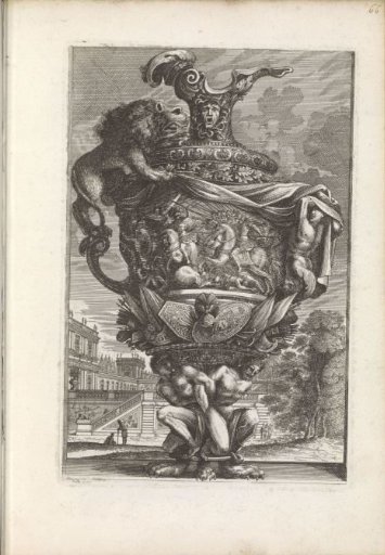 Pitcher with a lion as a handle