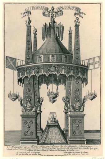 Mausoleum erected in Westminster Abbey for the deceased Queen Mary Stuart, 1695