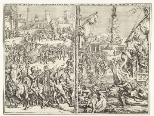 Two Paintings on the Sides of the Triumphal Arches for the Buitenhof, 1691